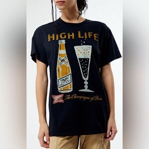 Junk Food x Miller High Life The Champagne Of Beers Unisex Graphic Tee Size M